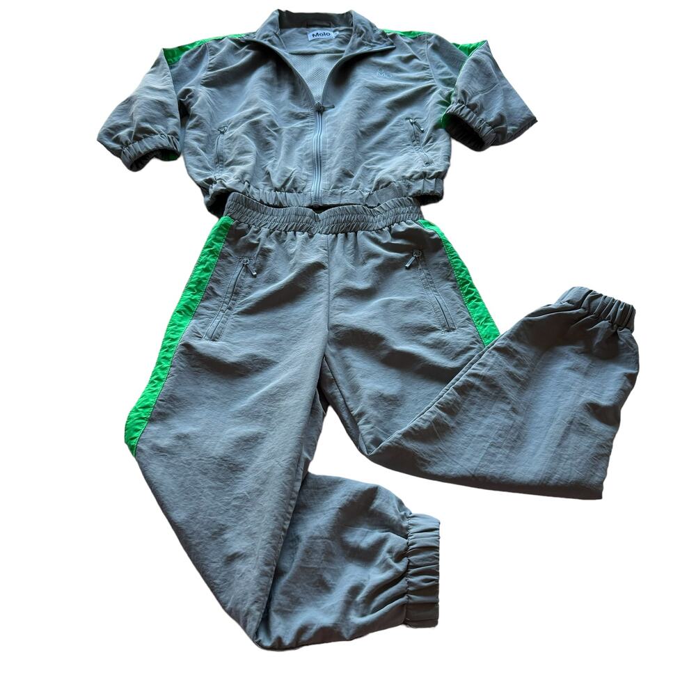 Kids‎ Molo Gray Track Suit Set Long Sleeve Zip Jacket & Jogger Activewear Pant 5